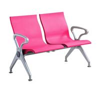 Chaise de Salle D'attente 2 Places, Chaises de Réception, Banc de Bureau, Banc d'accueil en Similicuir, pour Bureau, Banque, Hôpital, École, Salon de Coiffure, Aéroport(Pink)
