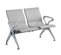 Chaise de Salle D'attente 2 Places, Chaises de Réception, Banc de Bureau, Banc d'accueil en Similicuir, pour Bureau, Banque, Hôpital, École, Salon de Coiffure, Aéroport(Gray)