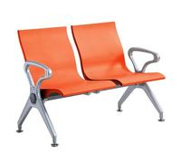 Chaise de Salle D'attente 2 Places, Chaises de Réception, Banc de Bureau, Banc d'accueil en Similicuir, pour Bureau, Banque, Hôpital, École, Salon de Coiffure, Aéroport(Orange)