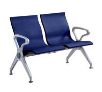 Chaise de Salle D'attente 2 Places, Chaises de Réception, Banc de Bureau, Banc d'accueil en Similicuir, pour Bureau, Banque, Hôpital, École, Salon de Coiffure, Aéroport(Blue)