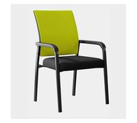 Chaise de salle d'attente ergonomique empilable avec dossier en maille et coussin épais pour bureau, invités, réception pour salle de conférence - Vert