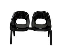 Chaise de salle d'attente noire - Banc de réception d'invités de 109,2 cm pour clinique, aéroport, banque, salon de coiffure, école - Sièges de couloir élégants pour des zones d'attente confortables