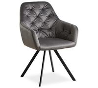 Chaise De Salle Manger Moderne Velours - Couleur Gris