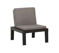 Chaise de salon de jardin avec coussin Plastique Gris