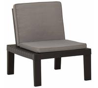 Chaise de Salon de Jardin avec Coussin Plastique Gris Patio Terrasse vidaXL