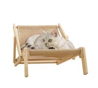 Chaise de salon en sisal pour chat - Chaise de salon pour chat - Outils multifonctions d'affûtage des crampes - Réglable - En bois massif - Fournitures pour animaux de compagnie pour petits chatons de