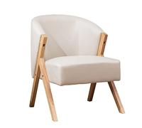 Chaise de salon moderne avec accent Lazy Lounge, chaise de lecture contemporaine avec support en bois massif et rembourrage en éponge, couleur blanche