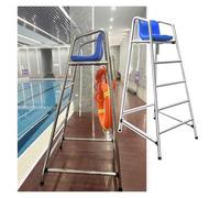 Chaise de sauvetage de piscine en acier inoxydable avec pare-soleil et crochet rotatif, pont d'observation de sauvetage amovible pour plus de sécurité