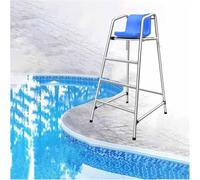 Chaise de sauvetage d'extérieur robuste avec tabouret de bar amovible en acier inoxydable, idéal pour la surveillance de la sécurité au bord de la piscine, de la plage et du lac