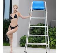 Chaise de sauvetage robuste en acier inoxydable pour piscine, lac et plage - Tabouret de bar portable extérieur, design surélevé, 120 cm de hauteur
