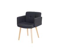 Mendler Chaise de séjour Orlando II, Style rétro - Tissu, Gris foncé