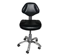 Chaise de selle dentaire ergonomique avec support dorsal - Chaise de salon roulant pour stylistes et tatoueurs, hauteur réglable confortable 48,3 à 61 cm