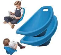 Chaise de Sol avec Dossier, Fauteuils à Bascule Sensoriel, Sièges Flexibles pour Les Salles de Classe Élémentaires, Rocker Plastique pour Intérieur/Extérieur, 33x39x37cm, Bleu, 2 Pièces