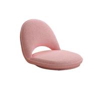 Chaise de sol confortable avec base pivotante - Dossier réglable à 5 positions, assise en peluche pour lire et se détendre (rotation à 360 degrés) Rouge clair/laine d'agneau artificielle (amovible et