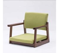 Chaise de sol en bois massif avec accoudoirs et dossier, design ergonomique pour une assise confortable en baie vitrée, au bureau ou à la maison