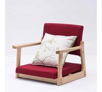 Chaise de sol en bois massif avec accoudoirs et dossier, design ergonomique pour une assise confortable en baie vitrée, au bureau ou à la maison