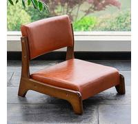 Chaise de sol en bois massif avec coussin en mousse hautement élastique - Siège confortable pour le salon, design ergonomique, décoration d'intérieur élégante, durable et offrant un bon soutien pour