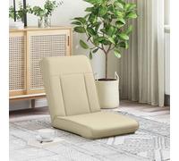 Chaise de sol en cuir synthétique crème 50 x 73 x 60 cm réglable et pliable avec dossier rembourré, idéale pour yoga, méditation, lecture, jeu, salon, bureau