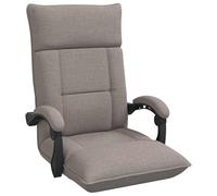 Chaise de sol en tissu taupe 66 x 66 x 80 cm avec dossier réglable et accoudoir, pliable, rembourrée, ergonomique, pour salon, lecture, yoga, bureau, jeux
