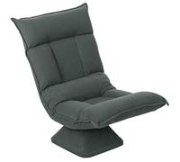 HOMCOM Chaise de Sol Pivotante 360° Fauteuil Pliable en Velours Gris Foncé