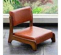 Chaise de sol japonaise en bois avec coussin en mousse à haute élasticité et dossier Chaise basse confortable en bois massif pour salon