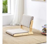 Chaise de sol japonaise pliable sans pieds, chaise longue en bois avec support dorsal, idéale pour la méditation, la lecture, la baie vitrée, siège de relaxation confortable