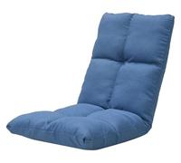 Chaise de sol pliable réglable - 6 positions - Lavable - Pour baie vitrée et balcon - Chaise confortable et portable - Bleu - Parfait pour se détendre et lire