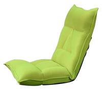 Chaise de sol pliante réglable avec 6 positions d'inclinaison, amovible et lavable, idéale pour chambre à coucher, balcon ou jeux vidéo - Chaise d'ordinateur confortable - Vert