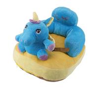 Chaise de Sol pour bébé, Banc de Soutien pour bébé à Angle Réglable, Base Légère et Antidérapante, Confortable et Stable pour la Maison (Motif cheval bleu)