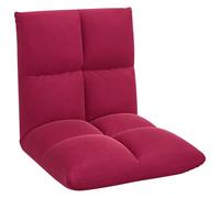 Chaise de sol rouge vin avec housse en velours, 50 x 61 x 57 cm, dossier réglable à 90 à 180 degrés, pliable et rembourrée, chaise de sol ergonomique, idéale pour la lecture, le yoga, le bureau et les