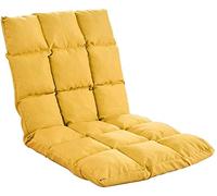 Chaise de sol simple pliable réglable avec dossier - Siège de méditation 5 positions en kaki - Coussin amovible lavable pour une utilisation confortable et polyvalente à la maison