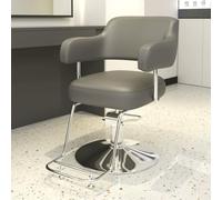 Chaise De Style D'intérieur Dotée D'un Repose-Pieds En Métal Élargi Et D'une Base Galvanisée Élargie; La Chaise Offre Une Hauteur Et Une Inclinaison Réglables,Siège Épais De 8 Cm,Gris