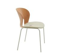 Ø Chaise de Table à Manger Capitonnée Vert Menthe Fraîche/ Chêne Laqué/Beige