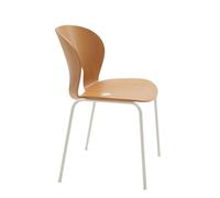 Ø Chaise de Table à Manger Peint Blanc/Chêne Laqué/Gris