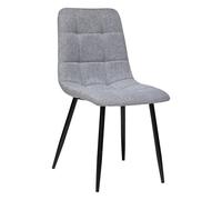 Chaise De Table En Tissu Gris Clair - Atmosphera