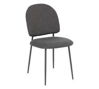 Chaise de Table en Tissu texturé Gris et Pieds en métal - Atmosphera