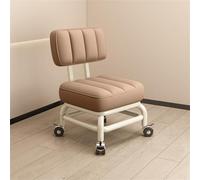 Chaise de Tabouret Bas à roulettes avec Dossier, Chaise à siège à roulettes Courte, Tabouret de pédicure Rotatif à 360 ° for la Maison, Petit Tabouret à roulettes avec roulettes, Petits tabourets Bas