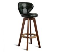 Chaise de Tabouret de Bar avec Dos, PU PU SIÈGE pivotant de Repose-Pieds, Chaise de Restauration avec Tabouret de comptoir de Bar à Jambes en Bois Green,63cm