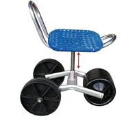 Chaise de terrain mobile avec chariot à outils relevable, siège de jardinage sur roulettes, tabouret de jardinier en plein air pour petits outils de jardin et projets de bricolage