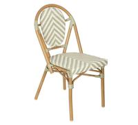 Oviala Chaise de terrasse Style bistrot Parisien en Aluminium et rotin Vert