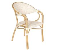 Oviala Chaise de terrasse Style Parisien Aluminium et rotin synthétique Beige