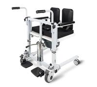 Chaise De Transfert Adulte Fauteuil de transfert élévateur pour personnes handicapées, avec siège séparé, chaise percée, coussin, roues verrouillables à 360°, ceinture de sécurité, hauteur d