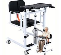 Chaise De Transfert Et Lève-Patient Hydraulique pour Usage Domestique - Lève-Patient Manuel avec 2 Coussins, Hauteur De Levage Réglable (42 À 65 Cm), Idéal pour Les Personnes Âgées,Noir