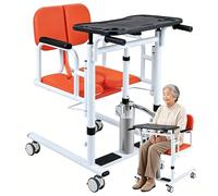 Chaise De Transfert Et Lève-Patient Hydraulique pour Usage Domestique - Lève-Patient Manuel avec 2 Coussins, Hauteur De Levage Réglable (42 À 65 Cm), Idéal pour Les Personnes Âgées,Orange