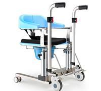 Chaise de transfert hydraulique avec siège divisé à 180° - Fauteuil roulant de transit médical pour adultes handicapés et personnes âgées, chevet avec accès au pot