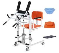 Chaise De Transfert Hydraulique Handicapé, Fauteuil De Transfert Roulant, Siège Divisibe 180°, Hauteur 41-65cm, 4 Roues Verrouillables, Plateau Détachable, 200kg/440Lbs Max