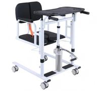Chaise de transfert hydraulique médicale, élévateur multifonction pour patient avec table, toilettes mobiles et aide au bain, réglable à 180° (noir)