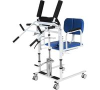 Chaise de transfert hydraulique pour patient avec siège divisé à 180 °, hauteur de levage réglable de 41 à 65 cm, idéal pour les personnes âgées