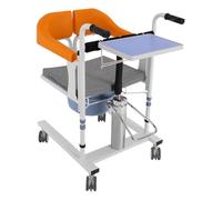 Chaise de transfert hydraulique pour patients - 220 kg - Système hydraulique multifonction - Réglable en hauteur - Siège divisé à 180° - Commande à manivelle pour le levage et l'abaissement