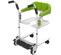 Chaise de transfert pour patient avec élévateur en libre-service, roues universelles à 360°, siège souple, bassin de lit et design étanche pour soins infirmiers à domicile des personnes âgées